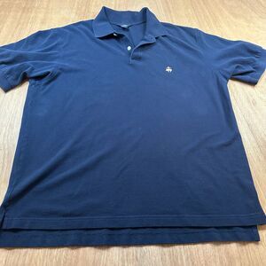 Brooks Brothers 346 Polo Shirt Mens Large Navy Short Sleeve Cotton
